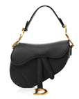 Grained Calfskin Mini Saddle Bag Black