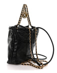 Shiny Calfskin Quilted Mini CHNL 22 Black