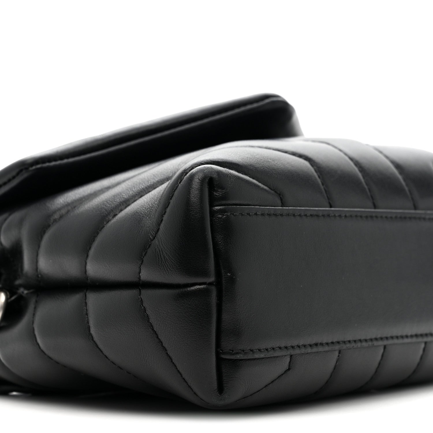 Calfskin Y Quilted Monogram Toy Loulou Crossbody Bag Black