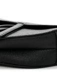 Grained Calfskin Saddle Bag With Strap Black