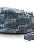 Denim BB Monogram Le Cagole Shoulder Bag XS Blue