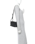 Calfskin Intrecciato Small Loop Top Handle Black