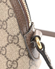 GG Supreme Monogram Textured Dollar Calfskin Web Small Ophidia Dome Shoulder Bag Beige Ebony New Acero