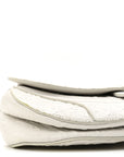 Calfskin Embossed Oblique Saddle Bag White