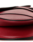 Grained Calfskin Saddle Bag Red