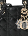 Lambskin Cannage Micro Lady D1OR Black