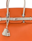 Togo Horseshoe Birkin 35 Orange Gris Perle