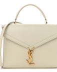 Smooth Calfskin Medium Classic Monogram Cassandra Top Handle Crema Soft Rouge Legion