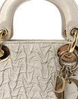 Lambskin Gathered Mini Lady D1OR White