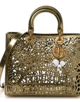 X DAVID WISEMAN Metallic Calfskin Laser Cut Large Lady D1OR Gold