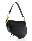 Grained Calfskin Saddle Bag Black