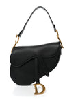 Grained Calfskin Saddle Bag Black