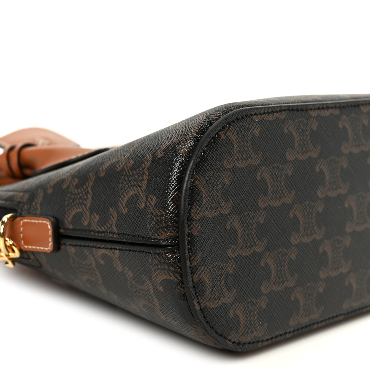 Canvas Calfskin Triomphe Teen Honorine Bag Tan