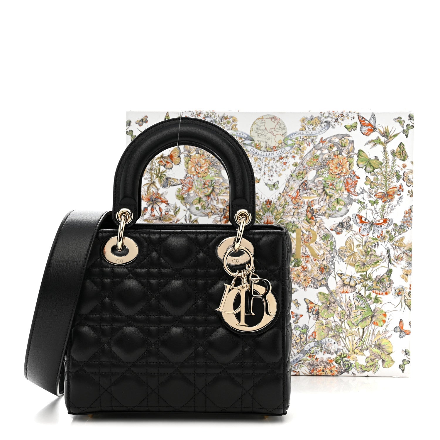 Lambskin Cannage Small My ABCD1OR Lady D1OR Black