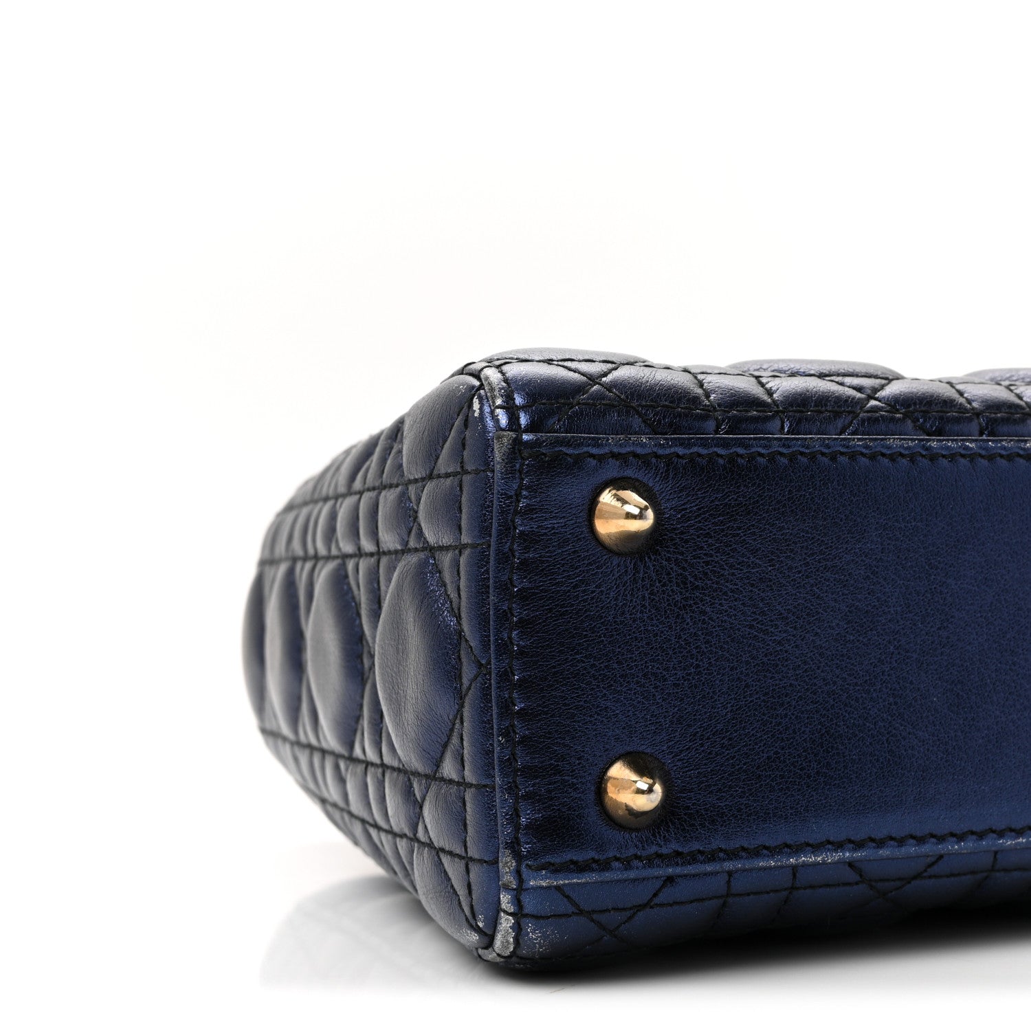 Metallic Lambskin Cannage Small My ABCD1OR Lady D1OR Blue
