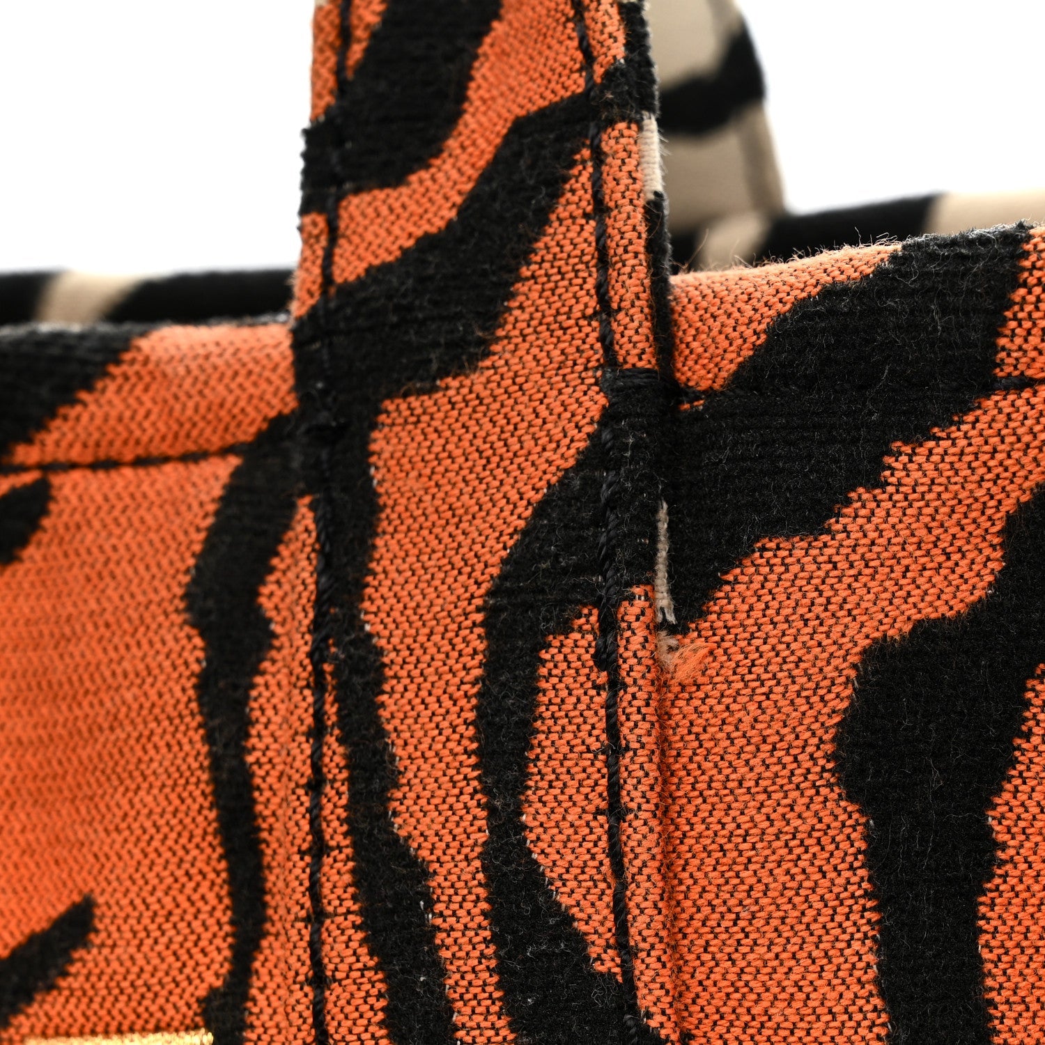 Cotton Canvas Zebra Tiger Print Mini The Traveler Tote Bag