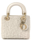 Lambskin Gathered Mini Lady D1OR White