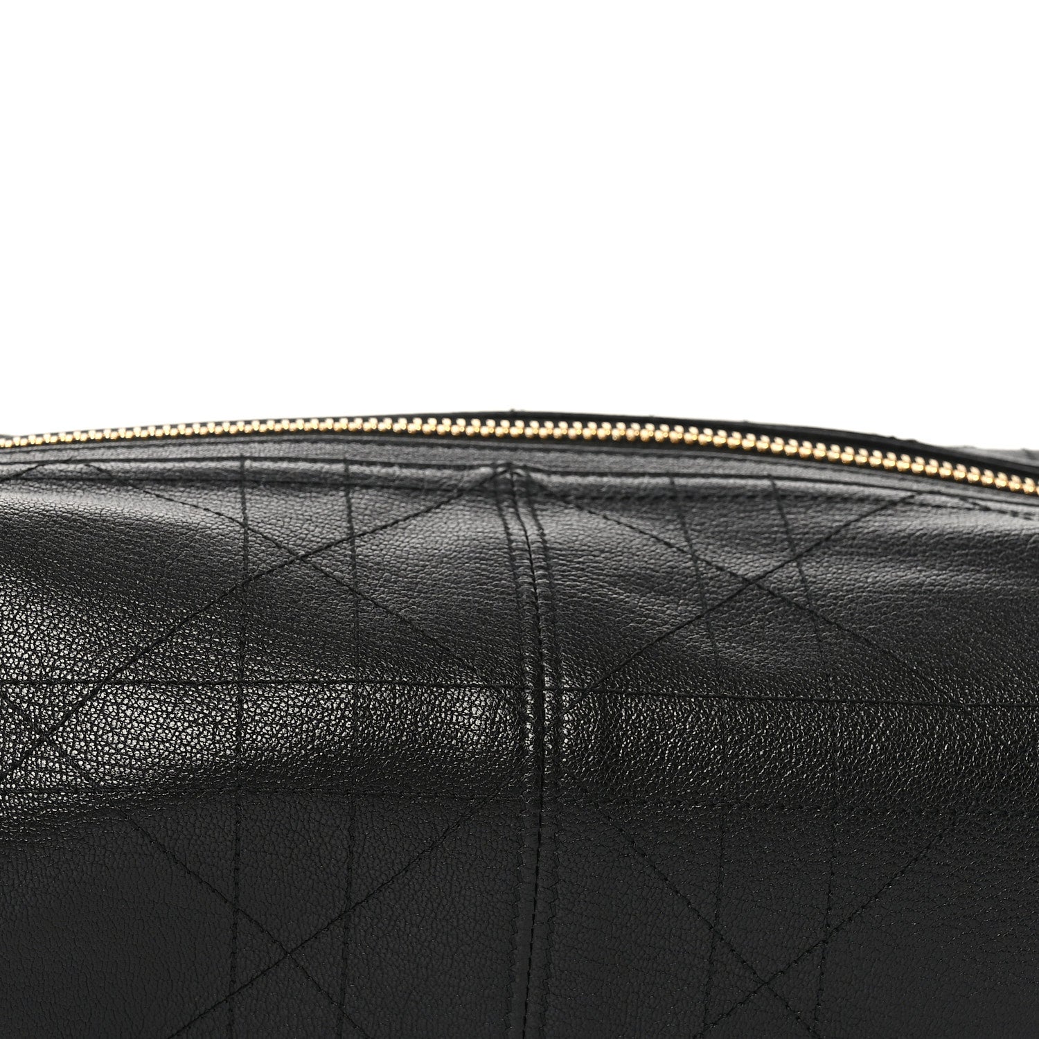 Shiny Grained Calfskin Macrocannage Medium D-Journey Bag Black