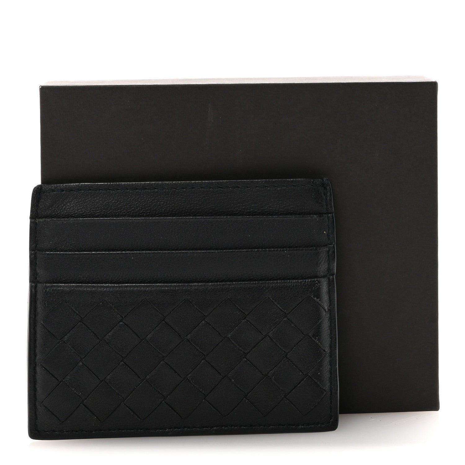 Nappa Intrecciato Card Holder Black