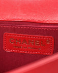 Lambskin Quilted Medium Boy Flap Red