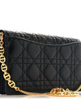 Supple Calfskin Cannage Caro Belt Pouch with Chain  Black