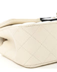 Lambskin Quilted Mini Rectangular Flap White Black