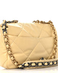 Lambskin Quilted Medium CHNL 19 Flap Yellow