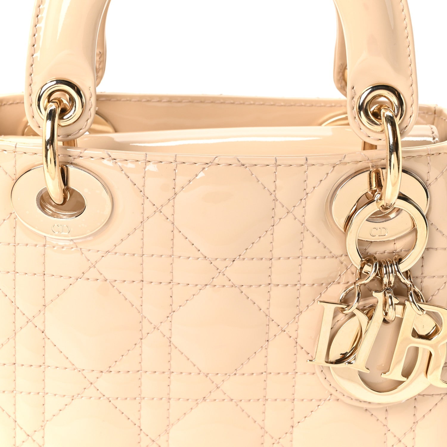 Patent Cannage Mini Lady D1OR Beige