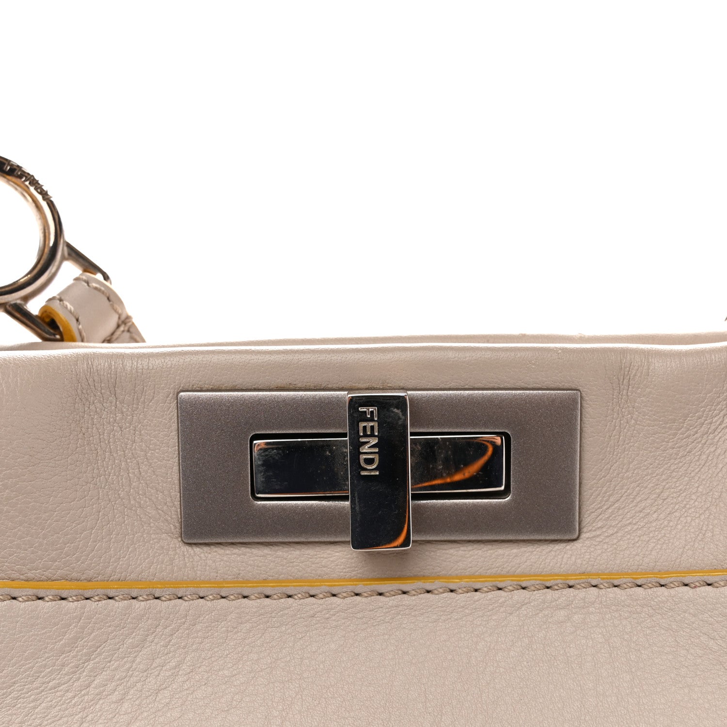 Vitello Seta Burro Medium Peekaboo Iconic Satchel Grigio Polvere Mattone