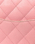 Caviar Quilted Medium Double Flap Light Pink