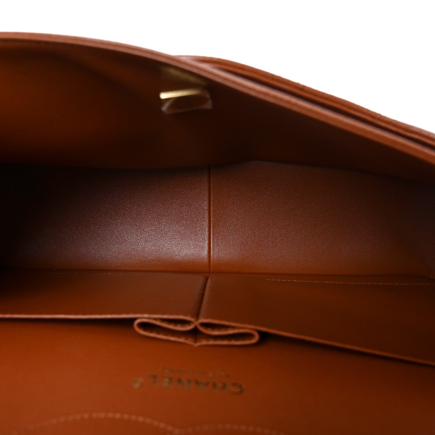 Caviar Quilted Jumbo Double Flap Light Brown