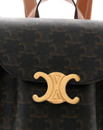 Triomphe Canvas Calfskin Bonnie Backpack Tan