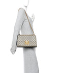 GG Supreme Monogram Bees Medium Padlock Shoulder Bag Beige Oro Black
