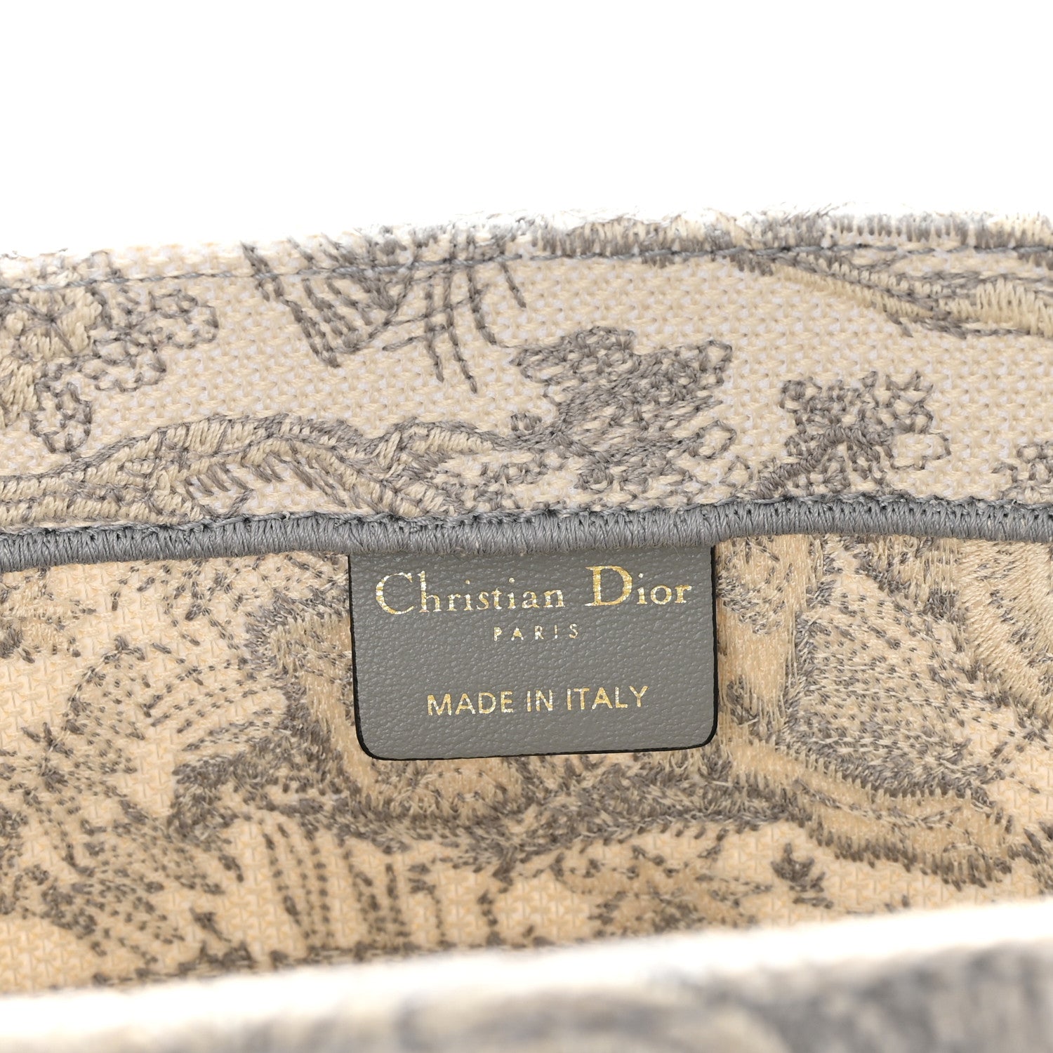 Canvas Embroidered Medium D1ORiviera Toile De Jouy Book Tote Gray