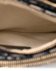 Oblique Saddle Pouch With Strap Navy Blue