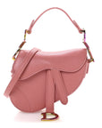 Goatskin Micro Saddle Bag With Strap Coral Powder