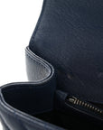 Sheepskin Matelasse Chevron Monogram Medium College Bag Navy