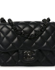Lambskin Quilted Mini Square Flap So Black