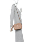 Pebbled Calfskin Small Soho Disco Bag Camelia