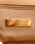 Goatskin Quilted Medium CHNL 19 Flap Dark Beige