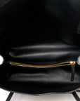 Calfskin Medium Falcon Shoulder Bag Black