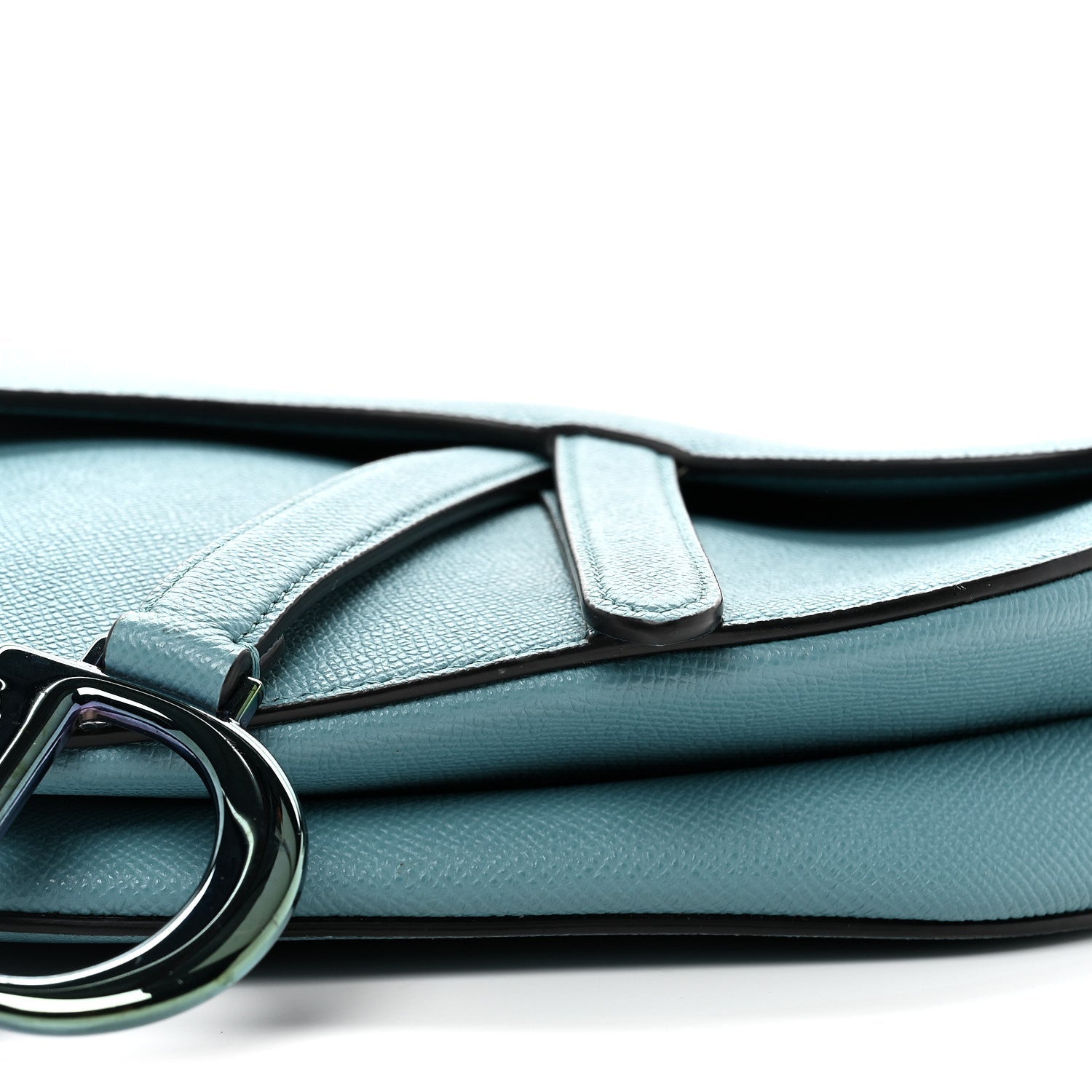 Grained Calfskin Saddle Bag Azure Blue