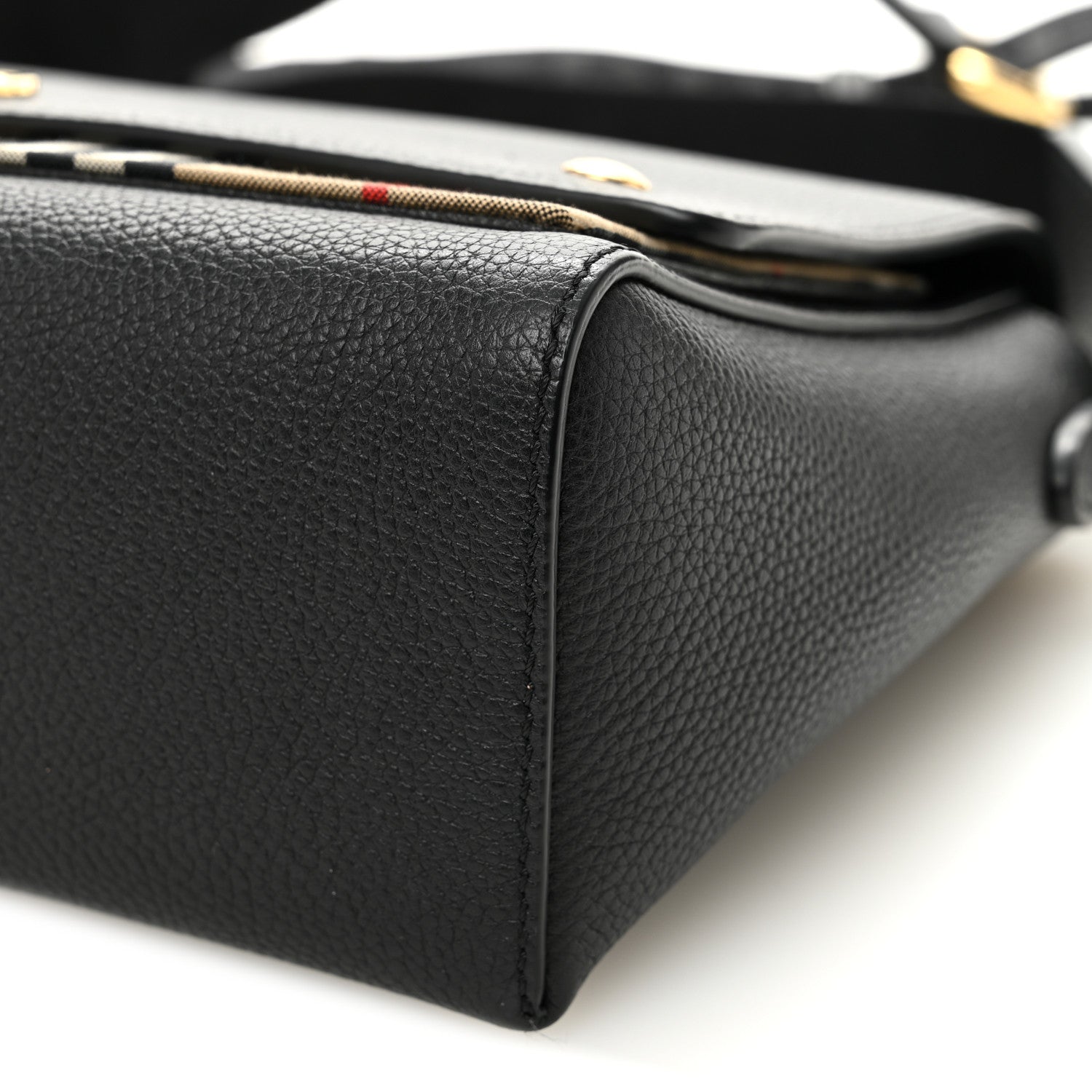 Grainy Calfskin Vintage Check Note Crossbody Bag Black