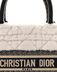 Shearling Cannage Small Book Tote Ecru Blue
