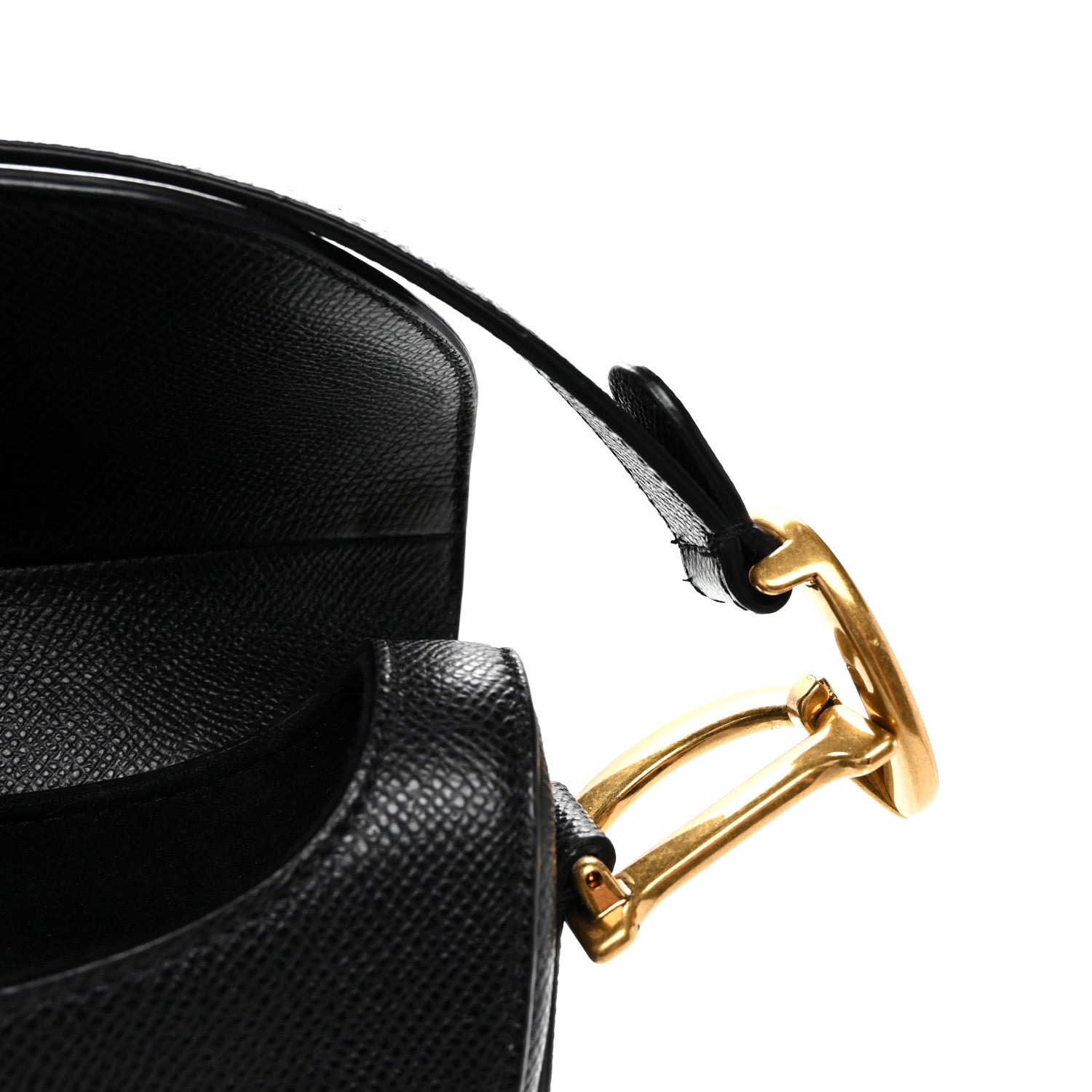 Grained Calfskin Saddle Bag Black