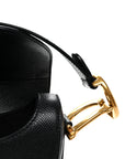 Grained Calfskin Saddle Bag Black