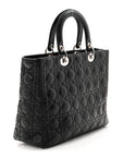 Lambskin Cannage Large Lady D1OR Black