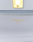 Lambskin Quilted Hearts CC Wallet On Chain WOC Light Blue