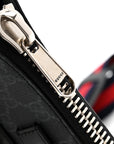 GG Supreme Monogram Web Small Flat Messenger Bag Black Grey