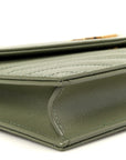 Grain De Poudre Matelasse Chevron Monogram Envelope Chain Wallet Light Sage